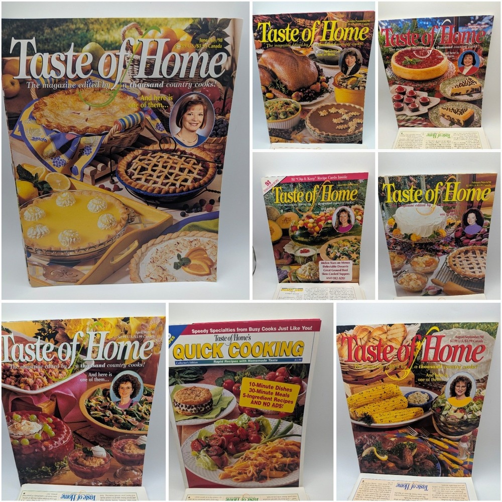 Lot of Taste of Home Magazines Vtg 1990s Christmas Thanksgiving Recipes desserts